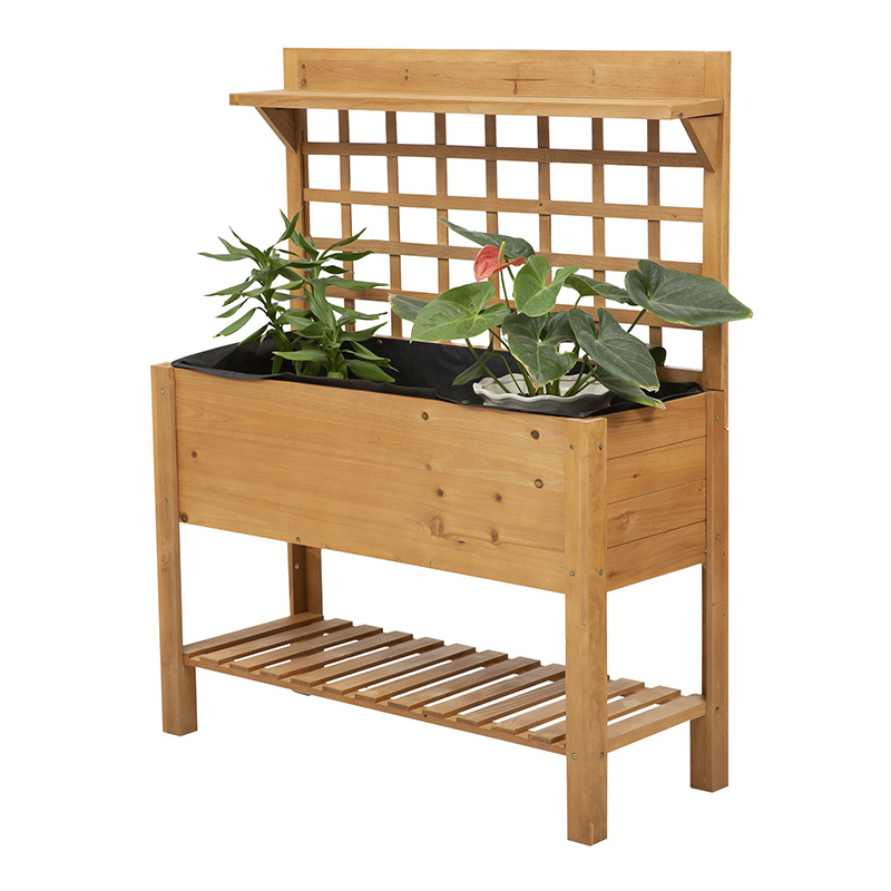 41' x18' x53' Hortus elevatus cum Shelf et Rotae solidae Wood Plantator Flower Herbae Pixae pro Vegetabilium Flos Outdoor/Indoor - Brown 41' x18' x53' Hortus elevatus cum Shelf et Rotae solidae Wood Plantator Flower Herbae Pixae pro Vegetabilium Flos Outdoor/Indoor - Brown