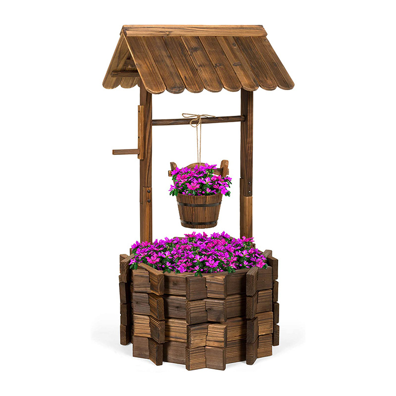 Rusticus ligneus Volentes Bene Plantator Outdoor Domus Decor pro Patio, Horto, Yard w/ Pendens Situla Rusticus ligneus Volentes Bene Plantator Outdoor Domus Decor pro Patio, Horto, Yard w/ Pendens Situla