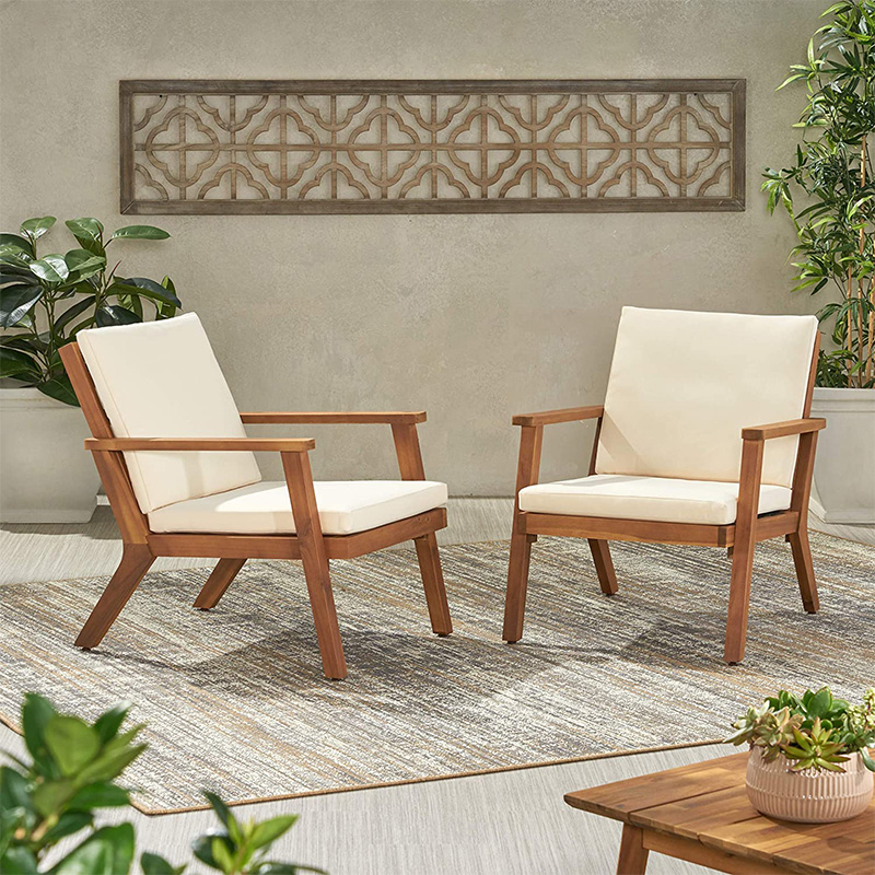 Velit solida Wood Club Chairs cum pulvillis (Set of 2), Brown Patina Perago, Crepito