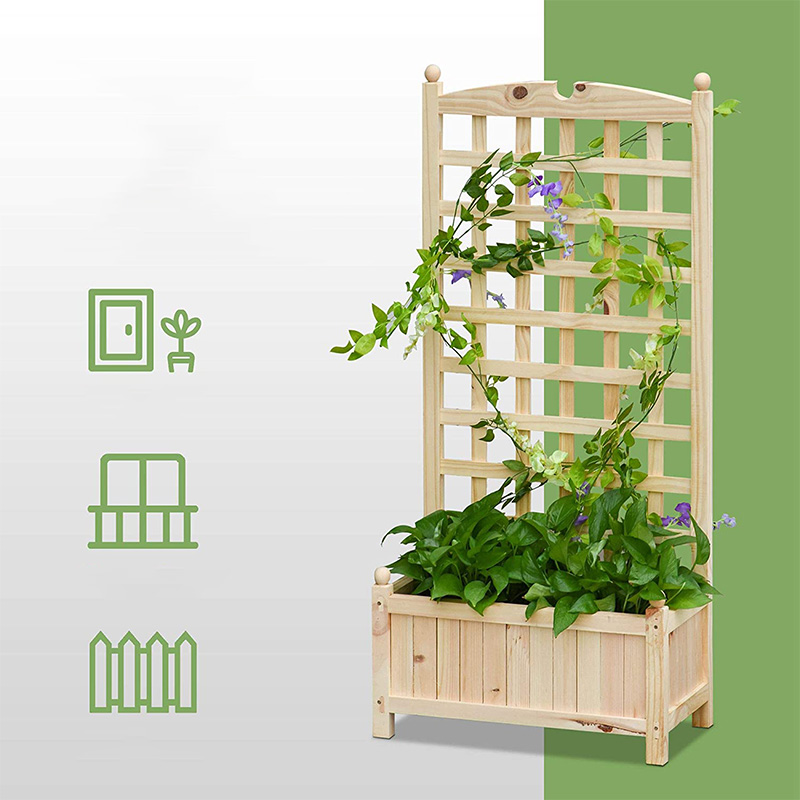 23.5' x 11.5' x 49.25' Hortus erectus Bed with Trellis Board Back & Strong Wooden Design & Materials