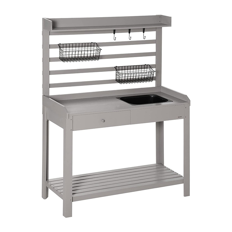 Potting Banco Tabula, Hortus Workstation w/ Sieve Screen, Removable Sink & Baskets