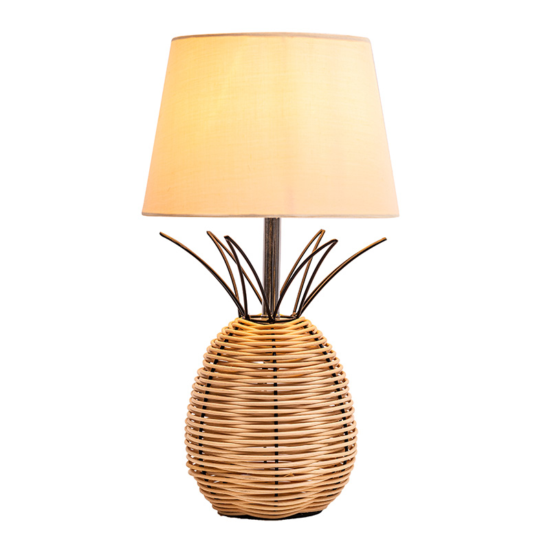 26.5 'Tall Oversized/Rattan Mensam Lucerna cum Fabric Shade in Naturali Rattan/Brass /White