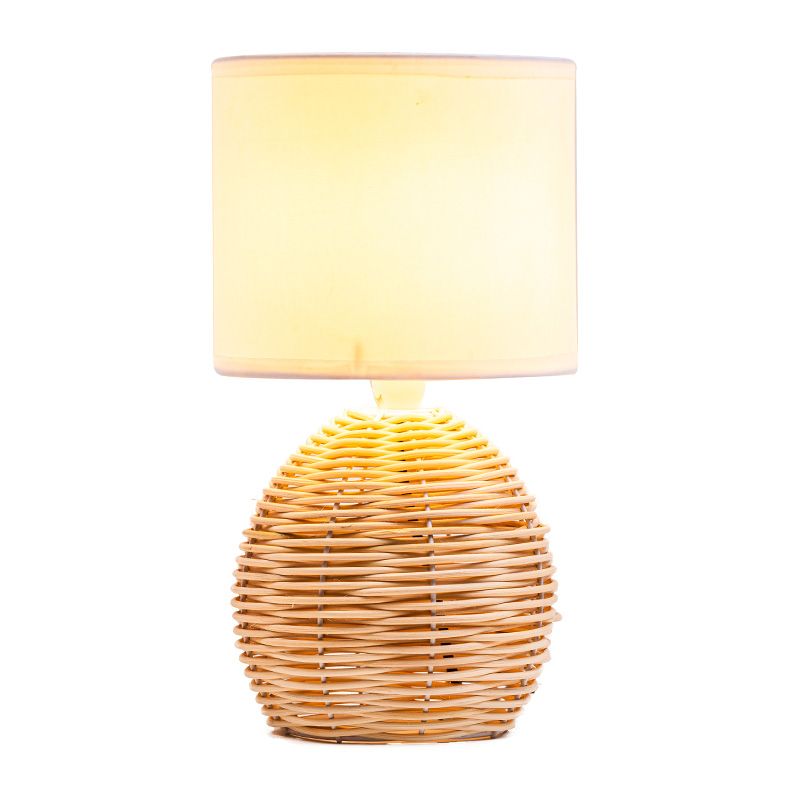 26.5 'Tall Oversized/Rattan Mensam Lucerna cum Fabric Shade in Naturali Rattan/Brass /White