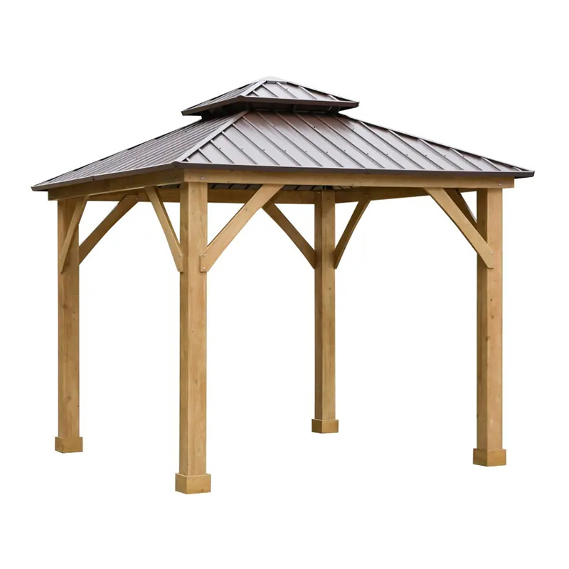 10' x 10' Hardtop Gazebo Patio Canopy tegimen Outdoor w/ Steel Double Tier Roof