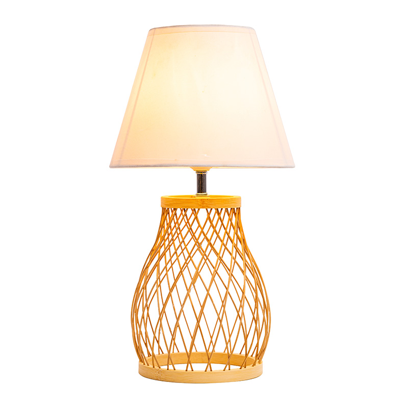 26.5 'Tall Oversized/Rattan Mensam Lucerna cum Fabric Shade in Naturali Rattan/Brass /White