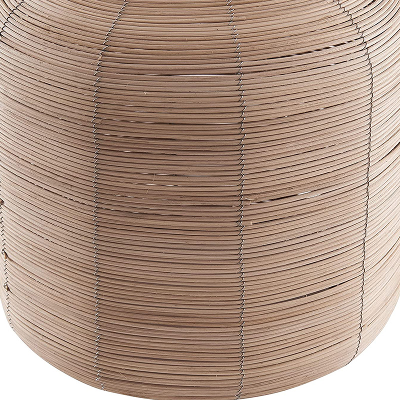 26.5 'Tall Oversized/Rattan Mensam Lucerna cum Fabric Shade in Naturali Rattan/Brass /White