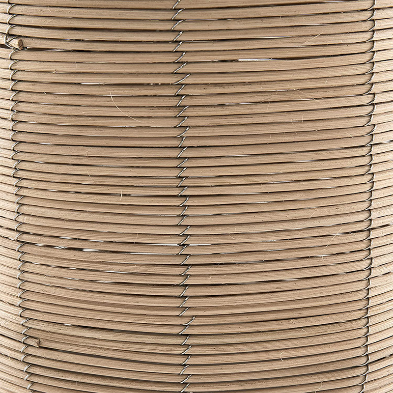 26.5 'Tall Oversized/Rattan Mensam Lucerna cum Fabric Shade in Naturali Rattan/Brass /White