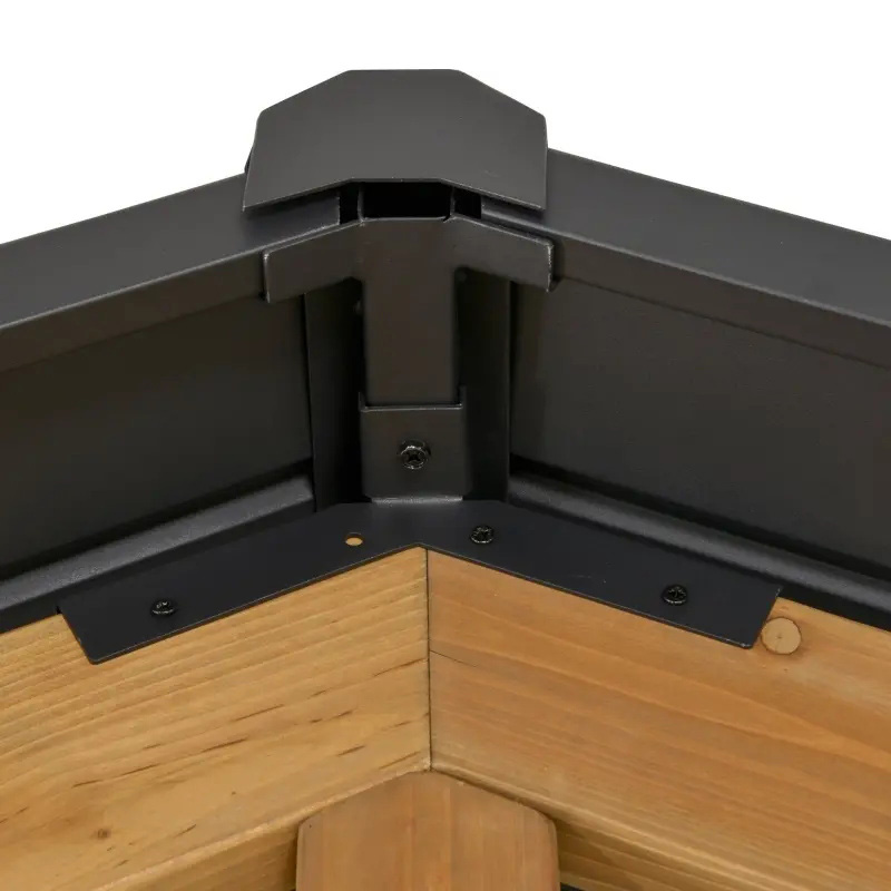 11x13 Hardtop Gazebo cum Frame ligneo, Permanent Metallum Roof Gazebo Canopy cum Tectum Hook Horti, Patio, Backyard