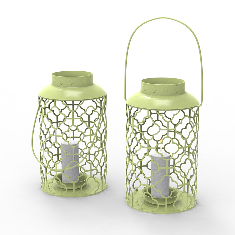 Metallum lampadis cum Pugna Candle operata - Traditional Black, 17' Lantern