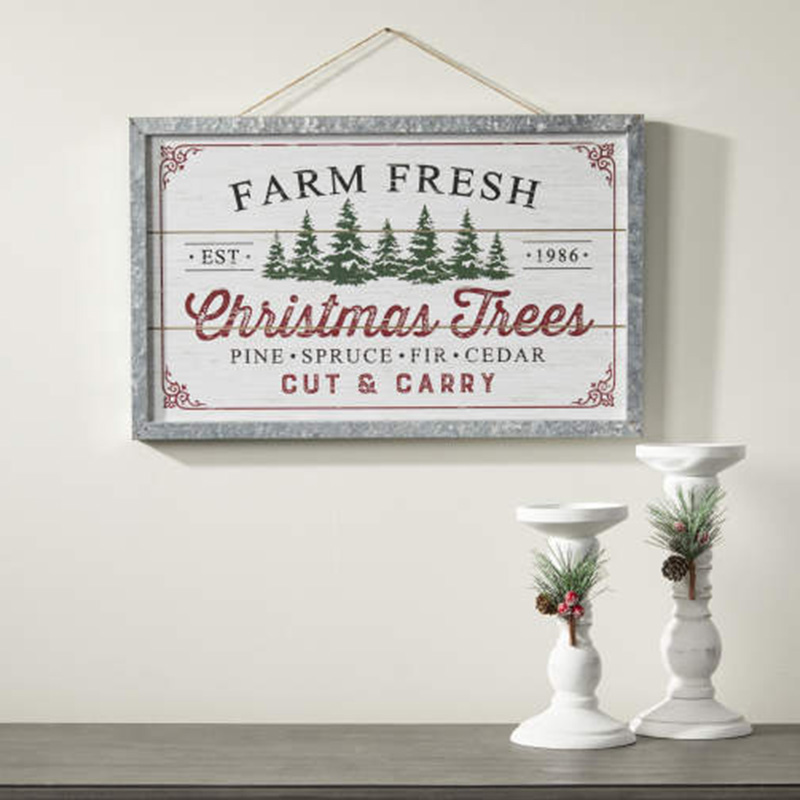 'Farm Fresh Christmas trees' Framed Suspendentes Wall Decor