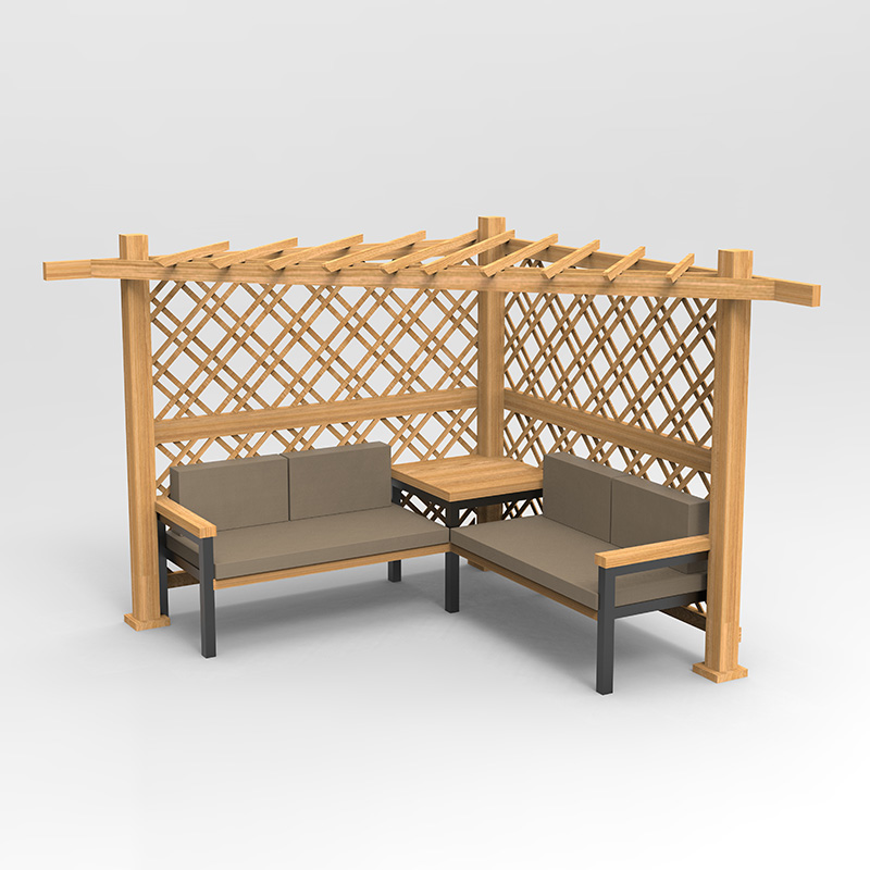 Velit 10' x 10' Pergola Gazebo, 100% Wood Pergola Apta pro Patio, Deck, Horto, Gazebo, Perfice pro BBQs, Partibus, Picnics, Nigrum