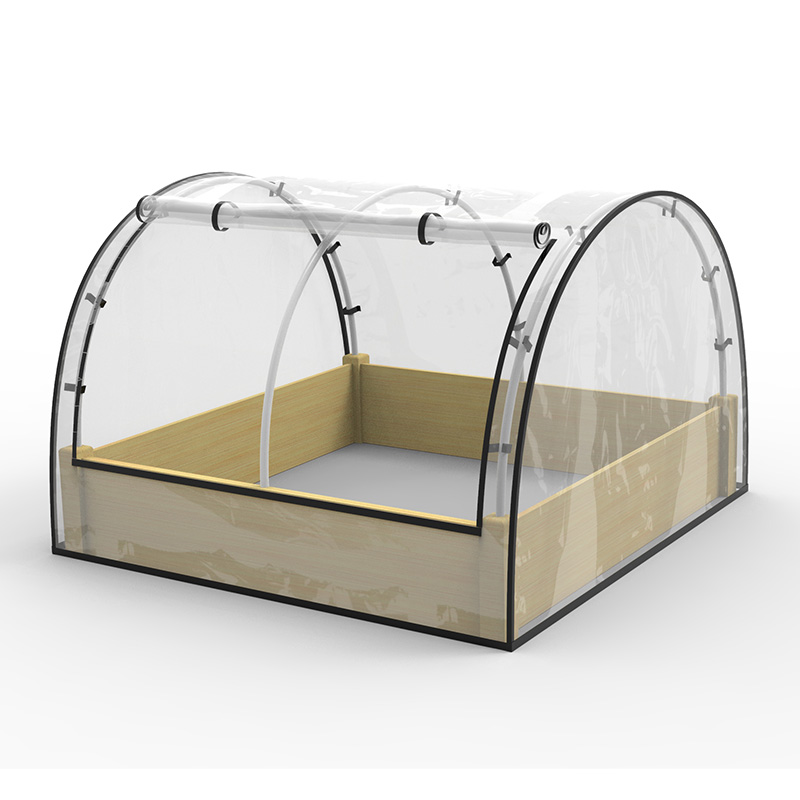 Horti Flower Erexit Red Kit w/ Greenhouse, ligneus Cold Frame Planter, Naturalis