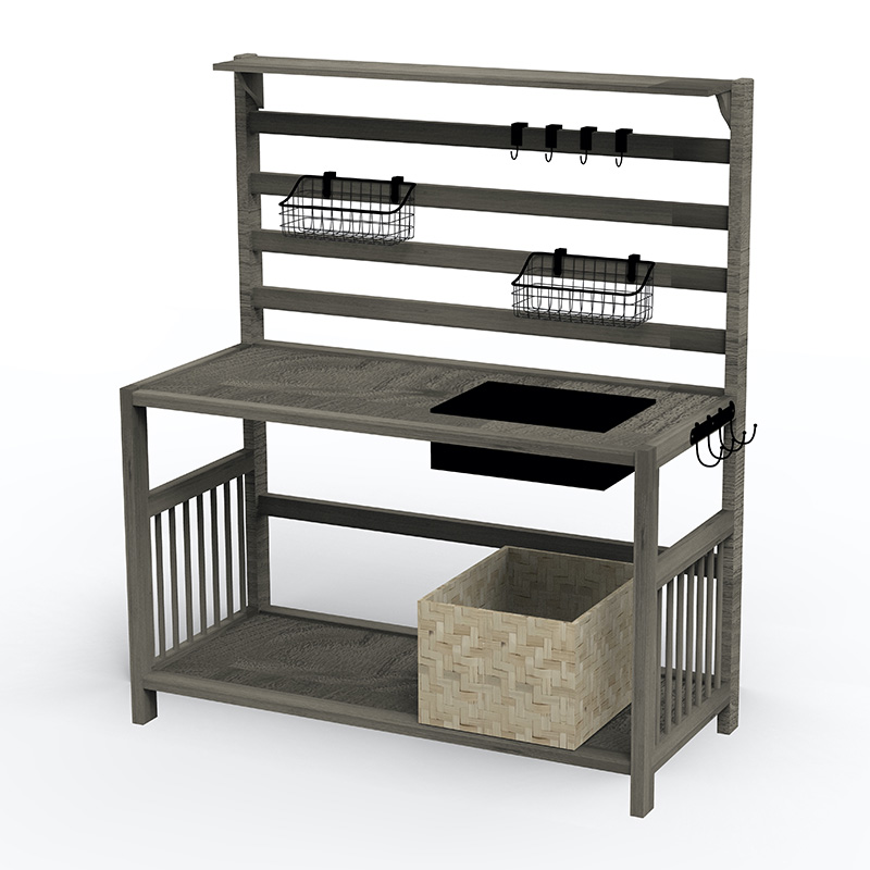 Potting Banco Tabula, Hortus Workstation w/ Sieve Screen, Removable Sink & Baskets