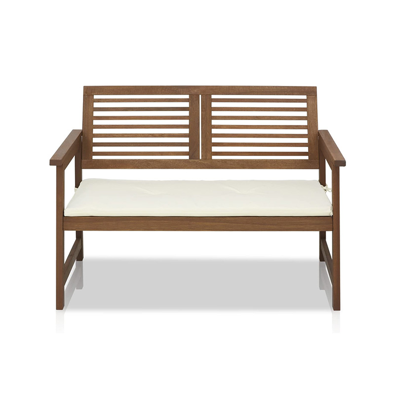 Velit Foldable Garden Banco, 2-Seater Patio ligneus bancus, Loveseat Cathedra cum Backrest et Armrest pro Patio, porticu vel podio, Yellow