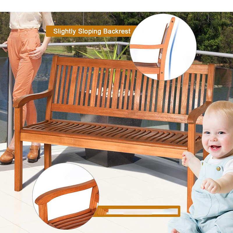 Velit Foldable Garden Banco, 2-Seater Patio ligneus bancus, Loveseat Cathedra cum Backrest et Armrest pro Patio, porticu vel podio, Yellow