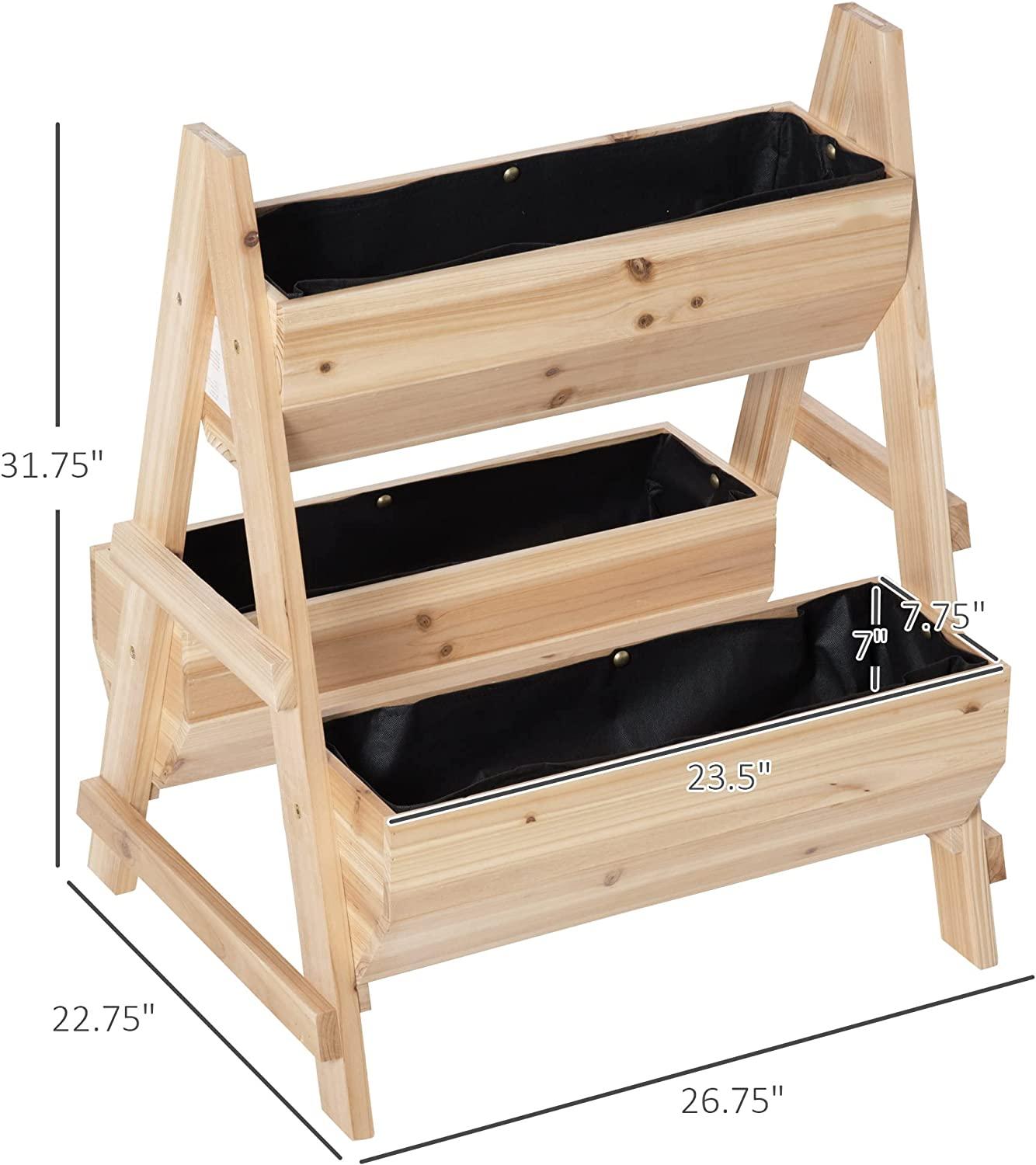 Hortus Lectus A informibus ligneus Plantator Box cum Nonwoven Fabrica pro LITURA