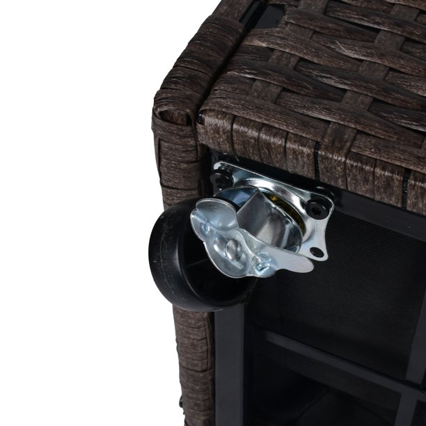 Umbraticis / Outdoor Rattan Flower Planter Box cum Mors Principium PRAECLUSIO Rack Infra et fortis Elevatum Opus Area XXVIII 'H