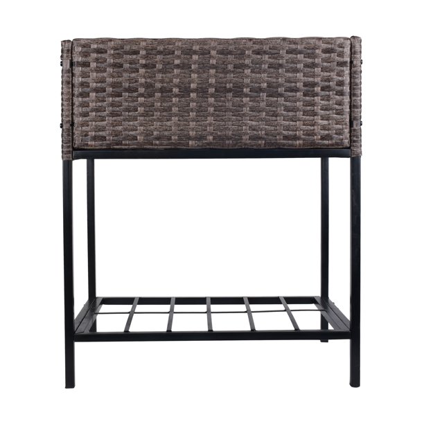 Umbraticis / Outdoor Rattan Flower Planter Box cum Mors Principium PRAECLUSIO Rack Infra et fortis Elevatum Opus Area XXVIII 'H