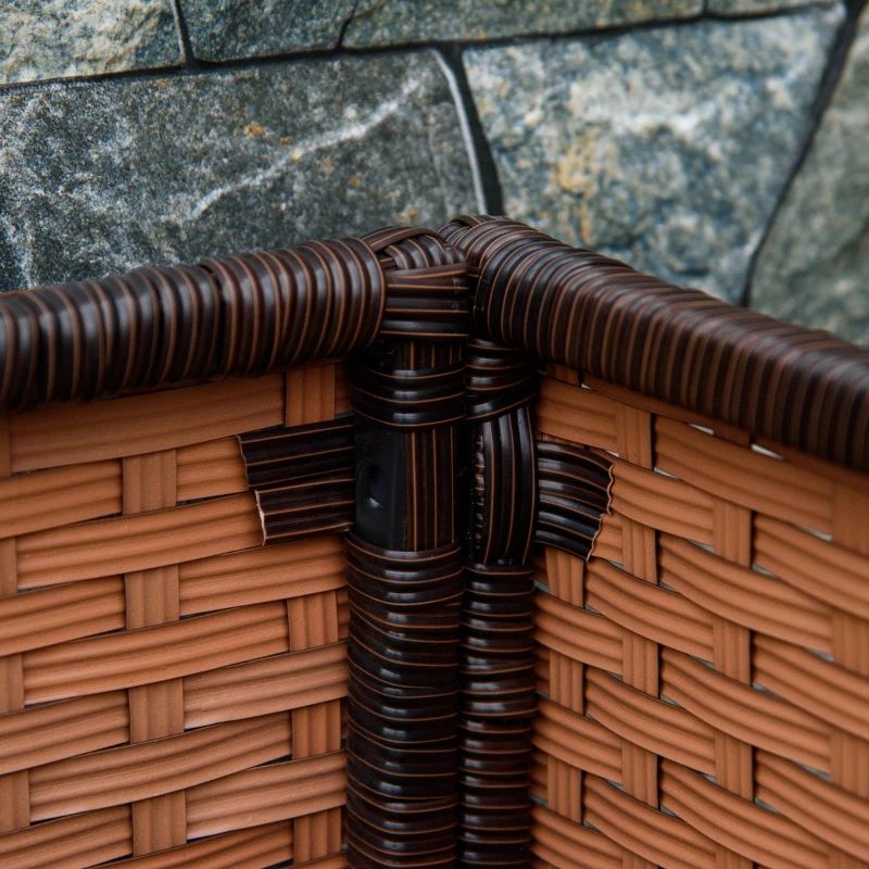 Umbraticis / Outdoor Rattan Flower Planter Box cum Mors Principium PRAECLUSIO Rack Infra et fortis Elevatum Opus Area XXVIII 'H