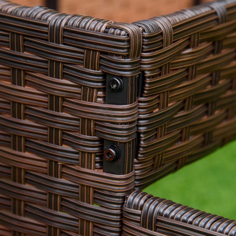 Umbraticis / Outdoor Rattan Flower Planter Box cum Mors Principium PRAECLUSIO Rack Infra et fortis Elevatum Opus Area XXVIII 'H