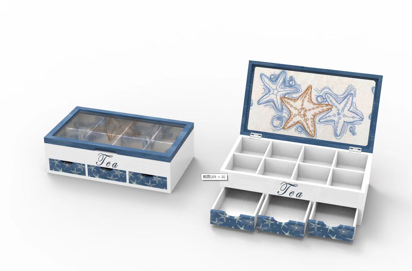 Lixincrafts ora maritima decor, mare style decor, tea box